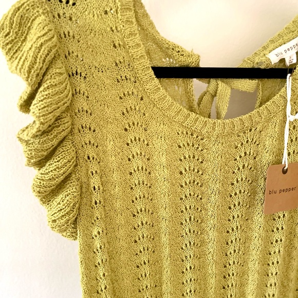 blu pepper • knit ruffle sleeve tank - Picture 2 of 3